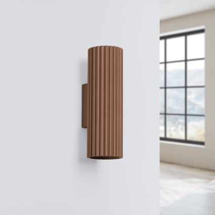 Brilagi - Επιτοίχιο φωτιστικό LED CRESTO 2xGU10/10W/230V 20 cm καφέ