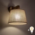 BRILAGI - Επιτοίχιο φωτιστικό LED LATTE SABIA 1xE27/15W/230V πεύκο/μπεζ