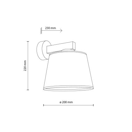 BRILAGI - Επιτοίχιο φωτιστικό LED LATTE SABIA 1xE27/15W/230V πεύκο/μπεζ