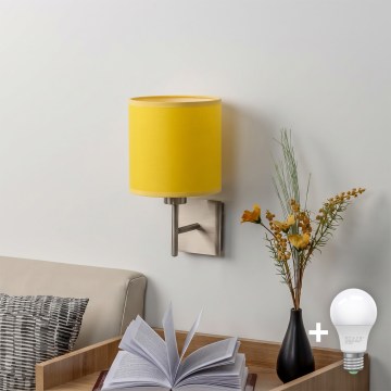 BRILAGI - Επιτοίχιο φωτιστικό LED NUBILA 1xE27/60W/230V ματ χρώμιο/κίτρινο
