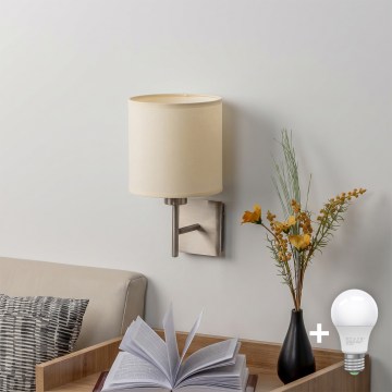 BRILAGI - Επιτοίχιο φωτιστικό LED NUBILA 1xE27/60W/230V ματ χρώμιο/κρεμ