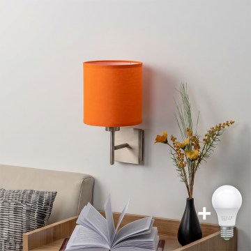 BRILAGI - Επιτοίχιο φωτιστικό LED NUBILA 1xE27/60W/230V ματ χρώμιο/πορτοκαλί