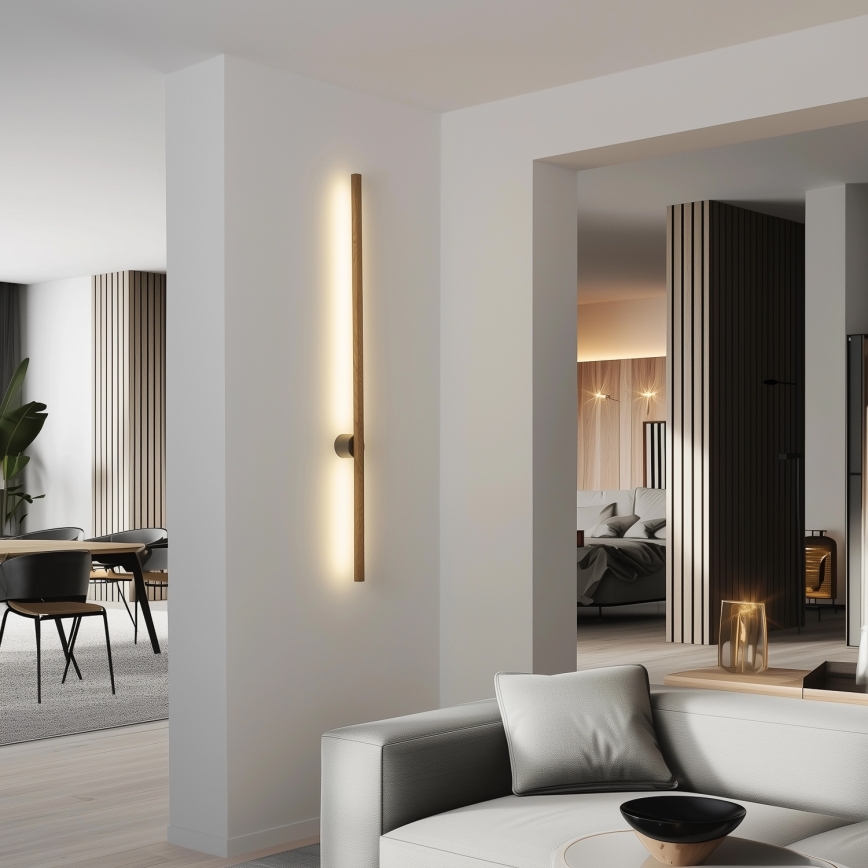 Brilagi - Επιτοίχιο φωτιστικό LED WOODY LINE LED/7W/230V 4000K 60 cm δρυς καρυδιά