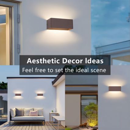 Brilagi - Επιτοίχιο φωτιστικό LED εξωτερικού χώρου DONNANI LED/7W/230V 20 cm καφέ IP44