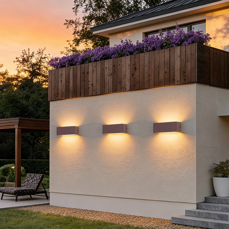Brilagi - Επιτοίχιο φωτιστικό LED εξωτερικού χώρου DONNANI LED/7W/230V 20 cm καφέ IP44