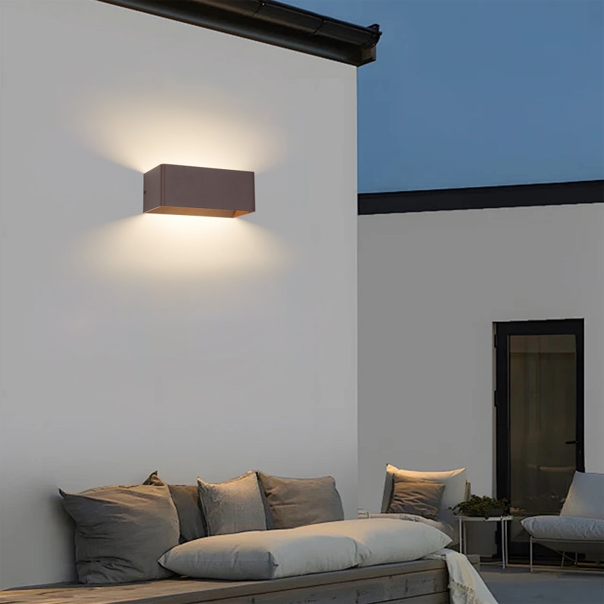 Brilagi - Επιτοίχιο φωτιστικό LED εξωτερικού χώρου DONNANI LED/7W/230V 20 cm καφέ IP44
