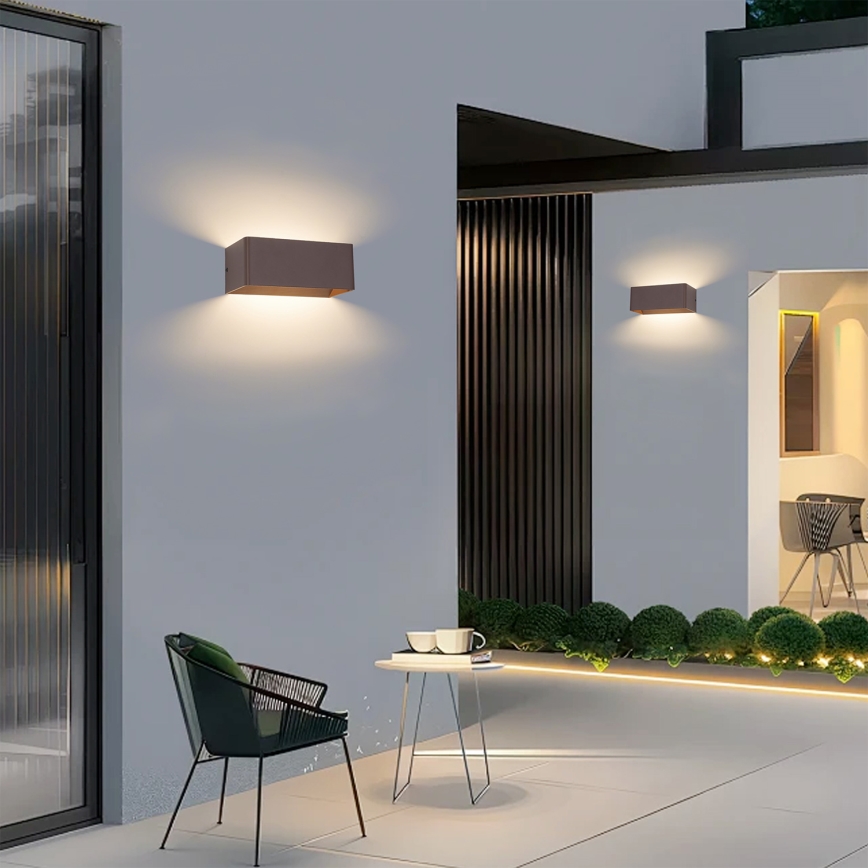 Brilagi - Επιτοίχιο φωτιστικό LED εξωτερικού χώρου DONNANI LED/7W/230V 20 cm καφέ IP44