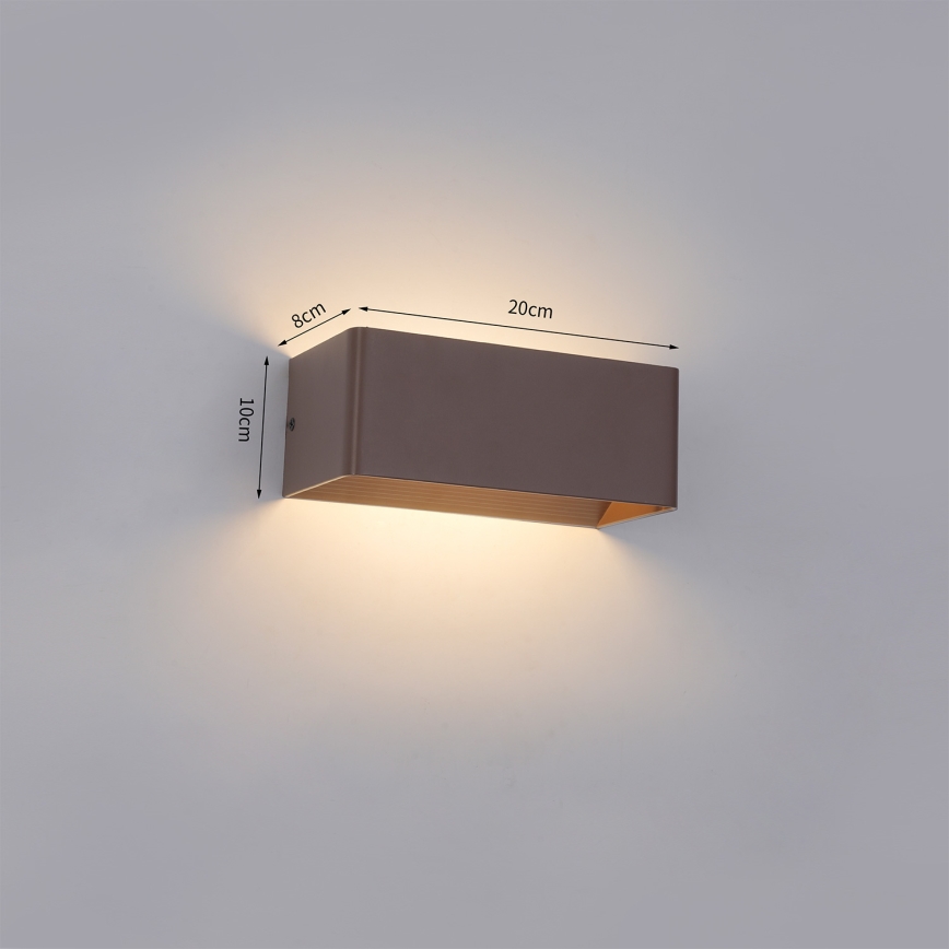 Brilagi - Επιτοίχιο φωτιστικό LED εξωτερικού χώρου DONNANI LED/7W/230V 20 cm καφέ IP44