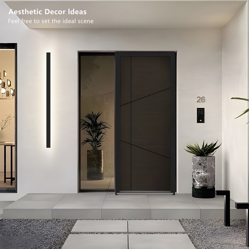 Brilagi - Εξωτερικό επιτοίχιο φωτιστικό LED LINEAR LED/32W/230V 4000K IP65 140 cm μαύρο CRI 90