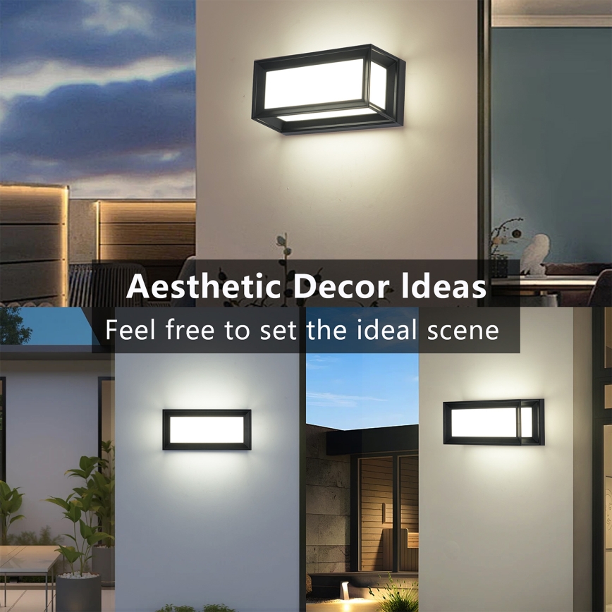 Brilagi - Επιτοίχιο εξωτερικό φωτιστικό LED PARKER LED/12W/230V 3000/4500/6000K μαύρο IP44