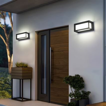 Brilagi - Επιτοίχιο εξωτερικό φωτιστικό LED PARKER LED/12W/230V 3000/4500/6000K μαύρο IP44