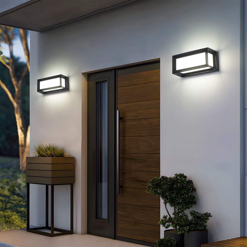 Brilagi - Επιτοίχιο εξωτερικό φωτιστικό LED PARKER LED/12W/230V 3000/4500/6000K μαύρο IP44