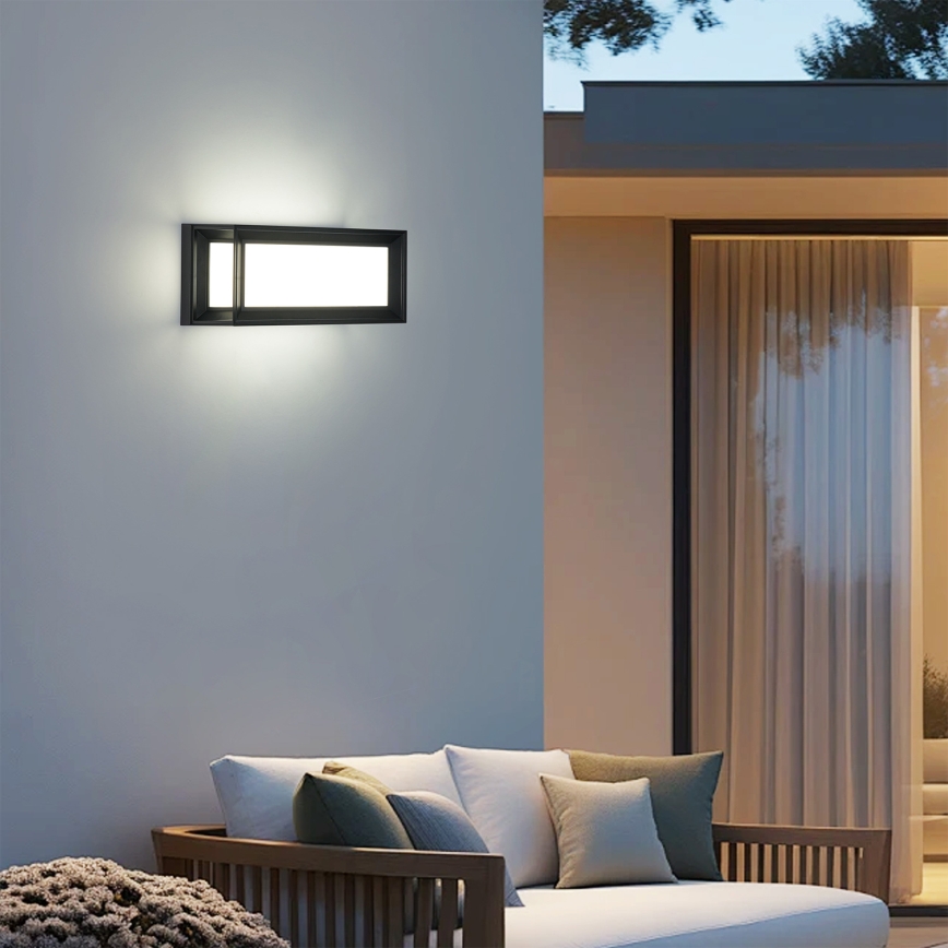 Brilagi - Επιτοίχιο εξωτερικό φωτιστικό LED PARKER LED/12W/230V 3000/4500/6000K μαύρο IP44