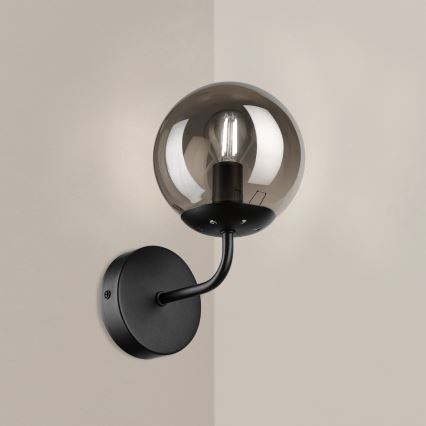 Brilagi - Επιτοίχιο φωτιστικό MALIVA 1xE14/15W/230V μαύρο/καπνιστό