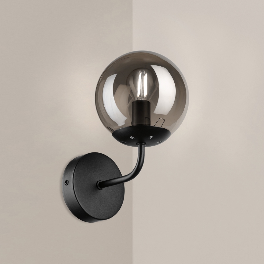 Brilagi - Επιτοίχιο φωτιστικό MALIVA 1xE14/15W/230V μαύρο/καπνιστό