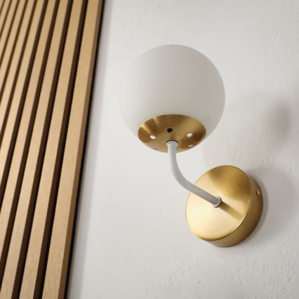 Brilagi - Επιτοίχιο φωτιστικό MALIVA 1xE14/15W/230V χρυσό/λευκό