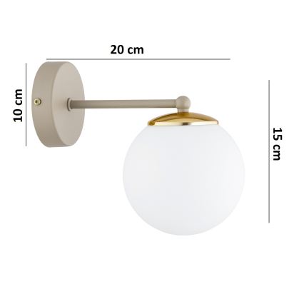Brilagi - Επιτοίχιο φωτιστικό MILO ECRU 1xE27/60W/230V μπεζ/χρυσό