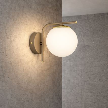 Brilagi - Επιτοίχιο φωτιστικό MILO ECRU 1xE27/60W/230V μπεζ/χρυσό