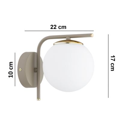 Brilagi - Επιτοίχιο φωτιστικό MILO ECRU 1xE27/60W/230V μπεζ/χρυσό