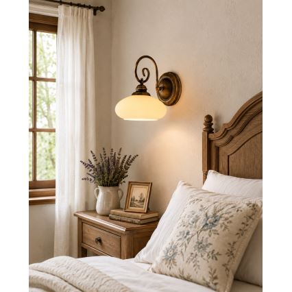 Brilagi - Επιτοίχιο φωτιστικό MOLLERO 1xE27/15W/230V μπρούτζινο/πατίνα