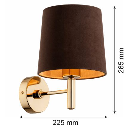 Brilagi - Επιτοίχιο φωτιστικό MONTE 1xE27/60W/230V καφέ/χρυσό
