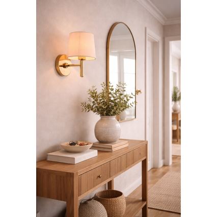 Brilagi - Επιτοίχιο φωτιστικό MONTE 1xE27/60W/230V κρεμ/χρυσό