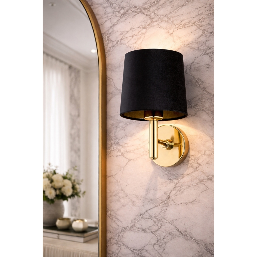 Brilagi - Επιτοίχιο φωτιστικό MONTE 1xE27/60W/230V μαύρο/χρυσό