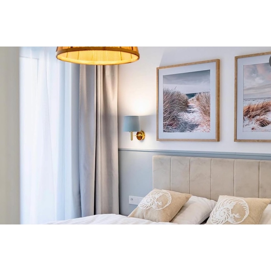 Brilagi - Επιτοίχιο φωτιστικό MONTE 1xE27/60W/230V μπλε/χρυσό