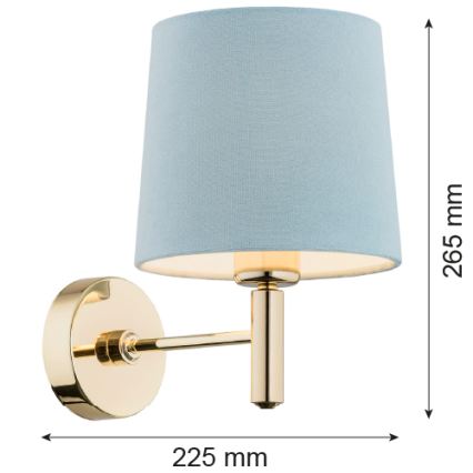 Brilagi - Επιτοίχιο φωτιστικό MONTE 1xE27/60W/230V μπλε/χρυσό