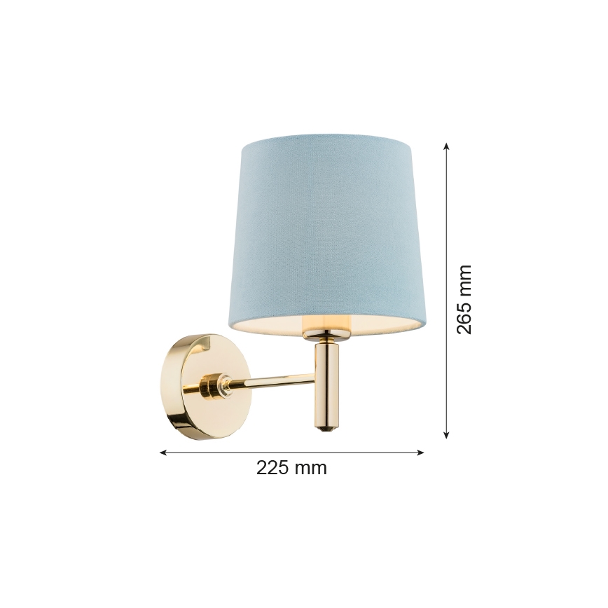 Brilagi - Επιτοίχιο φωτιστικό MONTE 1xE27/60W/230V μπλε/χρυσό