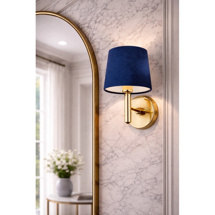 Brilagi - Επιτοίχιο φωτιστικό MONTE 1xE27/60W/230V μπλε/χρυσό
