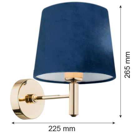 Brilagi - Επιτοίχιο φωτιστικό MONTE 1xE27/60W/230V μπλε/χρυσό