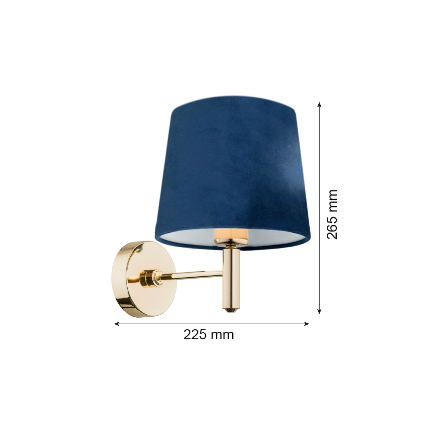 Brilagi - Επιτοίχιο φωτιστικό MONTE 1xE27/60W/230V μπλε/χρυσό