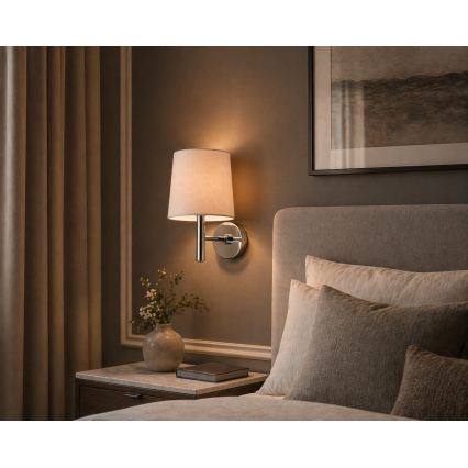 Brilagi - Επιτοίχιο φωτιστικό MONTE 1xE27/60W/230V μπεζ/γυαλιστερό χρώμιο
