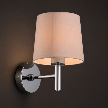 Brilagi - Επιτοίχιο φωτιστικό MONTE 1xE27/60W/230V μπεζ/γυαλιστερό χρώμιο