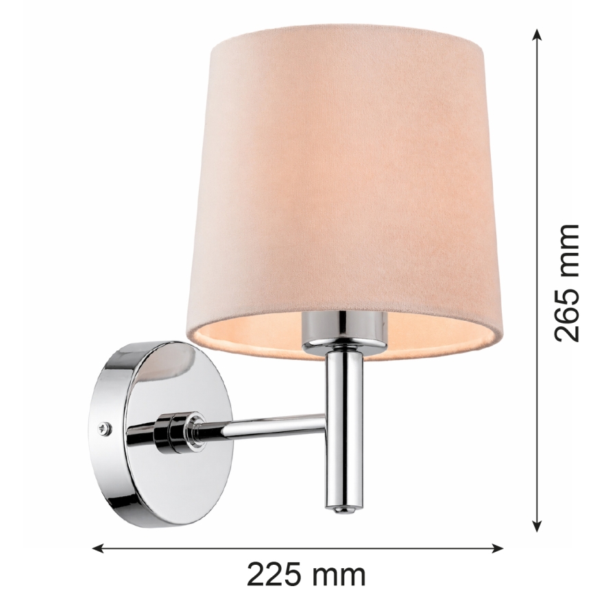 Brilagi - Επιτοίχιο φωτιστικό MONTE 1xE27/60W/230V μπεζ/γυαλιστερό χρώμιο