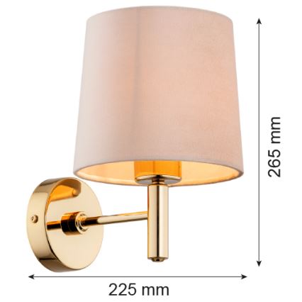 Brilagi - Επιτοίχιο φωτιστικό MONTE 1xE27/60W/230V μπεζ/χρυσό