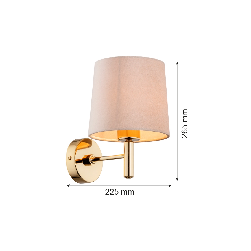 Brilagi - Επιτοίχιο φωτιστικό MONTE 1xE27/60W/230V μπεζ/χρυσό