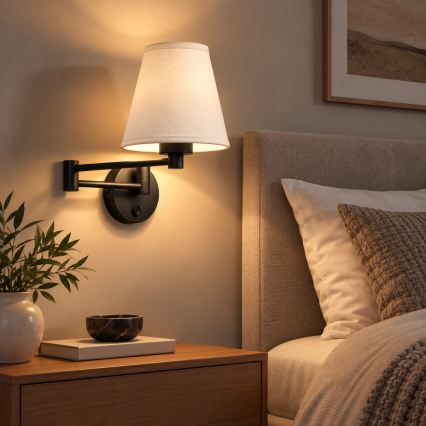 BRILAGI - Επιτοίχιο φωτιστικό NUBILA 1xE27/15W/230V λευκό/μαύρο