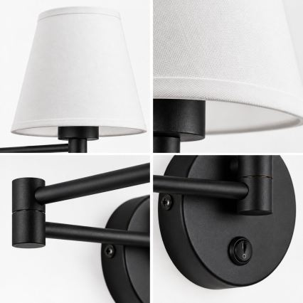 BRILAGI - Επιτοίχιο φωτιστικό NUBILA 1xE27/15W/230V λευκό/μαύρο