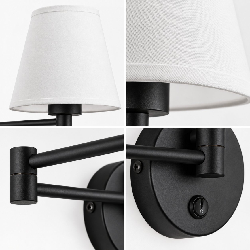 BRILAGI - Επιτοίχιο φωτιστικό NUBILA 1xE27/15W/230V λευκό/μαύρο