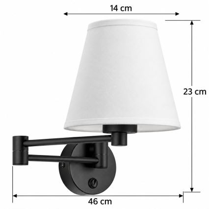 BRILAGI - Επιτοίχιο φωτιστικό NUBILA 1xE27/15W/230V λευκό/μαύρο