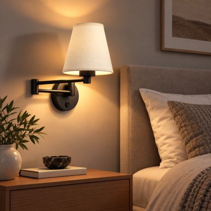 BRILAGI - Επιτοίχιο φωτιστικό NUBILA 1xE27/15W/230V κρεμ/μαύρο