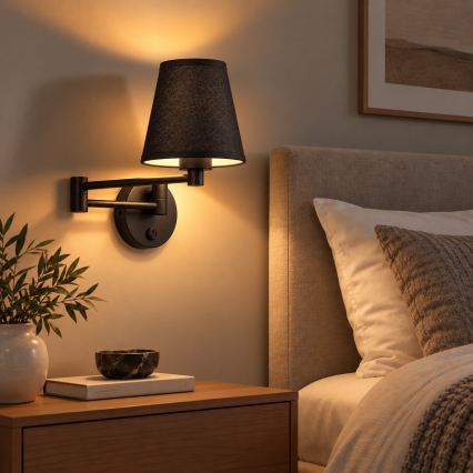 BRILAGI - Επιτοίχιο φωτιστικό NUBILA 1xE27/15W/230V μαύρο