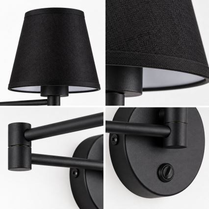 BRILAGI - Επιτοίχιο φωτιστικό NUBILA 1xE27/15W/230V μαύρο