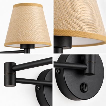 BRILAGI - Επιτοίχιο φωτιστικό NUBILA 1xE27/15W/230V μπεζ/μαύρο
