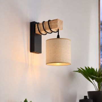 BRILAGI - Επιτοίχιο φωτιστικό NUBILA 1xE27/60W/230V καφέ/μαύρο/ανοιχτό καφέ