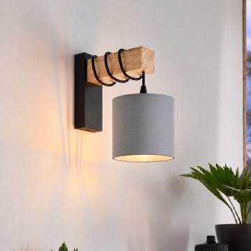 BRILAGI - Επιτοίχιο φωτιστικό NUBILA 1xE27/60W/230V καφέ/μαύρο/ανοιχτό γκρι