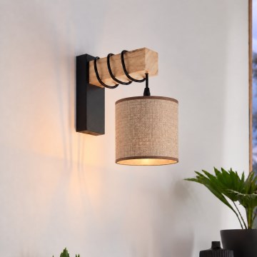 BRILAGI - Επιτοίχιο φωτιστικό NUBILA 1xE27/60W/230V καφέ/μαύρο