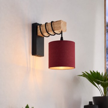 BRILAGI - Επιτοίχιο φωτιστικό NUBILA 1xE27/60W/230V καφέ/μαύρο/πομπηϊκό κόκκινο